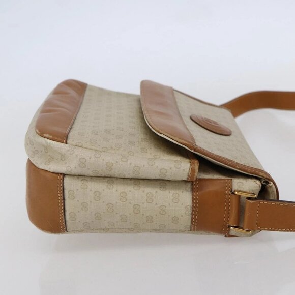 GUCCI Micro GG Supreme Shoulder Bag PVC White Gold Auth BA6748 - Picture 4 of 16